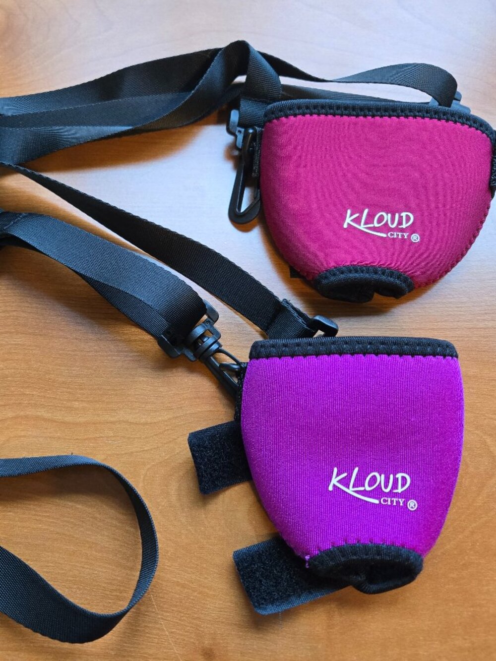 Set of 2 KLOUD City Wine Glass Neoprene Sleeves/Holders with Adjustable Straps